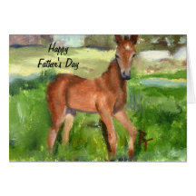 Tarjeta del día de padre del aceo del potro
