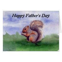 Tarjeta del día de padre del estudio de la ardilla