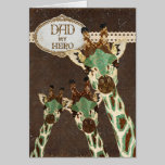 Tarjeta del día de padre del héroe de las jirafas  tarjetas