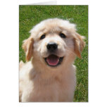 Tarjeta del día de padre del perrito del golden re