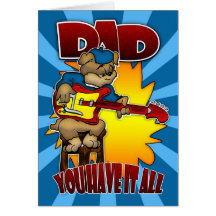 Tarjeta del día de padre - dibujo animado divertid