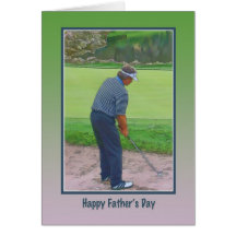 Tarjeta del día de padre para el golfista