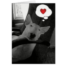 tarjeta del día de San Valentín de bull terrier de