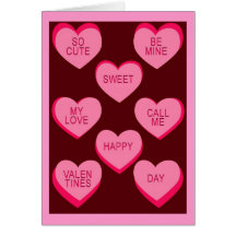 Tarjeta del día de San Valentín de los CORAZONES d