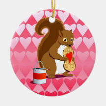 Tarjeta del día de San Valentín de Squrriel Ornamentos De Reyes Magos