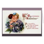 Tarjeta del día de San Valentín del Cupid del vint