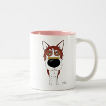 Tarjeta del día de San Valentín del husky siberian tazas