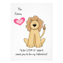 Tarjeta del día de San Valentín del león para los  Comunicados