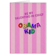 Tarjeta del día de San Valentín del niño de Obama