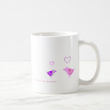 Tarjeta del día de San Valentín del pájaro del cor Taza
