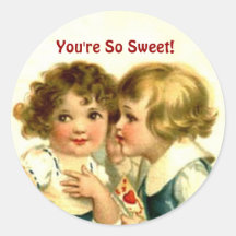 Tarjeta del día de San Valentín del vintage - susu Pegatina