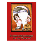 Tarjeta del día de San Valentín divertida con arte Tarjeta Postal
