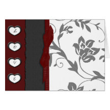 Tarjeta del día de San Valentín escasa gris roja f