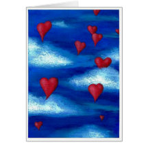 Tarjeta del día de San Valentín flotante de los co