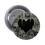 Tarjeta del día de San Valentín gótica del corazón Pins