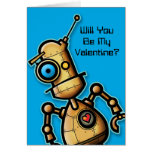 Tarjeta del día de San Valentín linda del robot