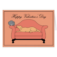 Tarjeta del día de San Valentín para los gatos y l