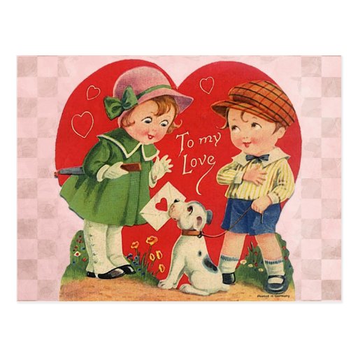 Tarjeta del día de San Valentín para los niños Tarjetas Postales