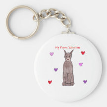 Tarjeta del día de San Valentín peluda del Pinsche Llaveros
