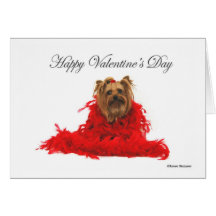 Tarjeta del día de San Valentín roja de la boa de 