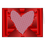 Tarjeta del día de San Valentín roja del corazón