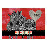 Tarjeta del día de San Valentín roja retra del amo
