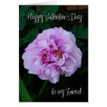 tarjeta del día de San Valentín subió peony rosado