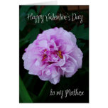 tarjeta del día de San Valentín subió peony rosado