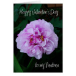 tarjeta del día de San Valentín subió peony rosado