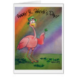 Tarjeta del día de St Patrick feliz del flamenco r