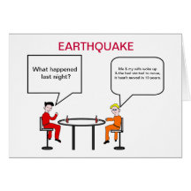 Tarjeta del dibujo animado del terremoto