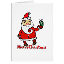 tarjeta del doodle de santa de las Felices Navidad