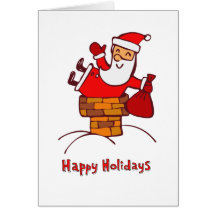 tarjeta del doodle de santa de las Felices Navidad
