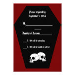 Tarjeta del ébano II (rojo) RSVP del ataúd Comunicados