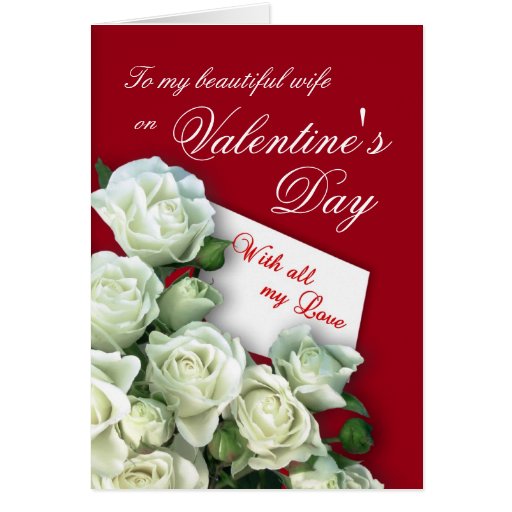 Tarjeta del el día de San Valentín de la esposa