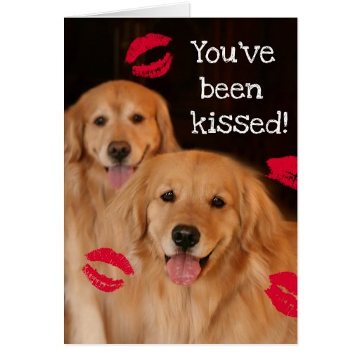 Tarjeta del el día de San Valentín del golden retr