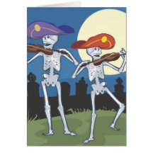 Tarjeta del esqueleto de Halloween