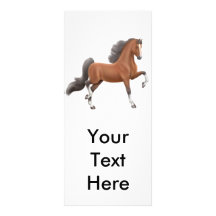 Tarjeta del estante del caballo de la bahía que ca tarjeta publicitaria a todo color
