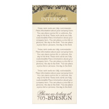 Tarjeta del estante del interiorista diseño de tarjeta publicitaria