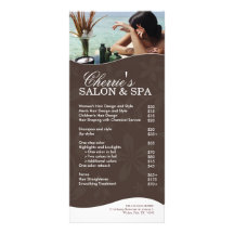 Tarjeta del estante del salón y del balneario lonas personalizadas