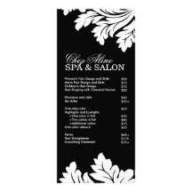 Tarjeta del estante del salón y del balneario lona personalizada