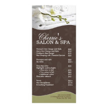 Tarjeta del estante del salón y del balneario lonas publicitarias