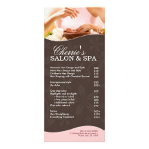 Tarjeta del estante del salón y del balneario tarjeta publicitaria a todo color