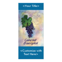 Tarjeta del estante del vino de Cabernet-Sauvignon Plantilla De Lona
