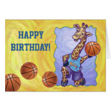 Tarjeta del feliz cumpleaños de la jirafa del balo