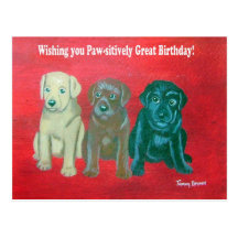 Tarjeta del feliz cumpleaños de Labrador Postales