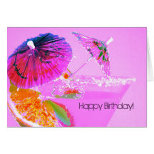 Tarjeta del feliz cumpleaños de los paraguas del c