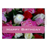 Tarjeta del feliz cumpleaños de los rosas