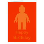 Tarjeta del feliz cumpleaños de Minifig [naranja g