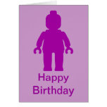 Tarjeta del feliz cumpleaños de Minifig [púrpura g